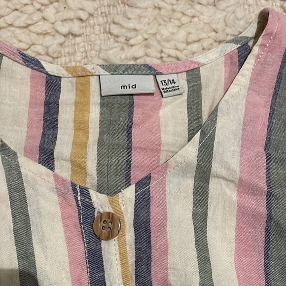 Linen Cotton Crop Top - Tie in the front - Picture 3 of 4